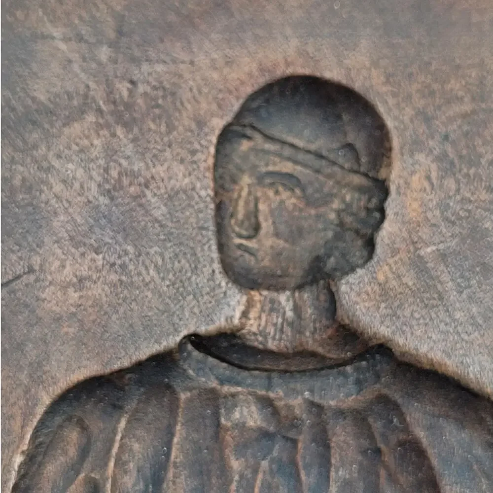 Antique‎ Wooden Cookie Mold Roman Soldier Primitive Folk Wall Decor